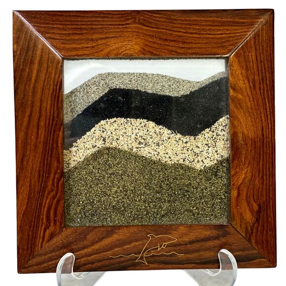 'Sands of Hawaii' Moving Sandscape in Wooden Frame-Stunning - Picture 1 of 7